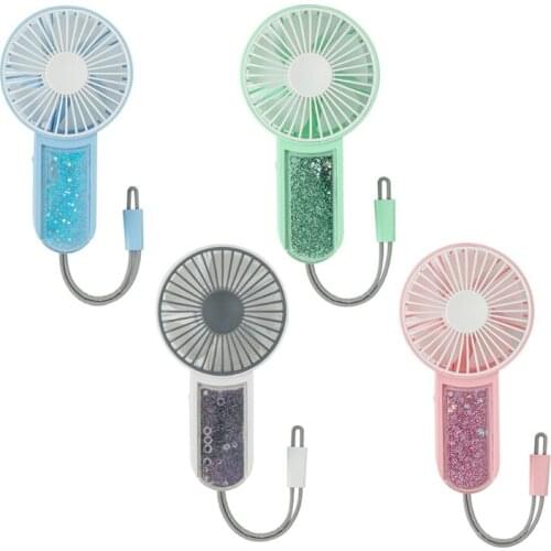 Mini Handheld USB Fan Portable Personal Han Fan Shining Quicksand Star Design Portable Turbofan for students Kids Adults