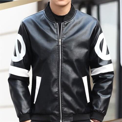 HAWAIFISH Faux Leather Jacket Men Slim Fit Motorcycle Coats Windbreaker Fashion Clothes 2021 New Mens Leather Jackets And Coats