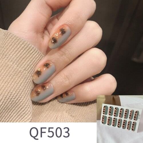 1Sheet Colorful Beauty Nail Art Tips New Ins Style Shiny Nail Stickers Full Cover Back Glue Waterproof Nail Decoration Manicure