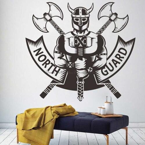 Viking Club Wall Stickers Nordic Norwegian History and Culture Warrior Weapon Shield Museum Nordic Style Home Decor Vinyl Decal5
