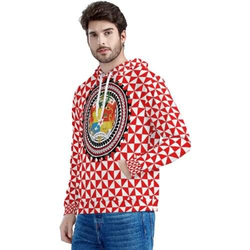 Wholesale Polynesian Printing Mens Hoodies Hoodie Customize Design Standard Oversized Mens Pullover Sweatshirts Samoa Tonga