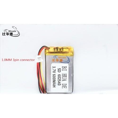 Li-po 602540 3.7V 2.2wh 600mAh Rechargeable Li-Polymer Li-ion Battery For tachograph MP3 MP4 GPS papago DVR 358 062540