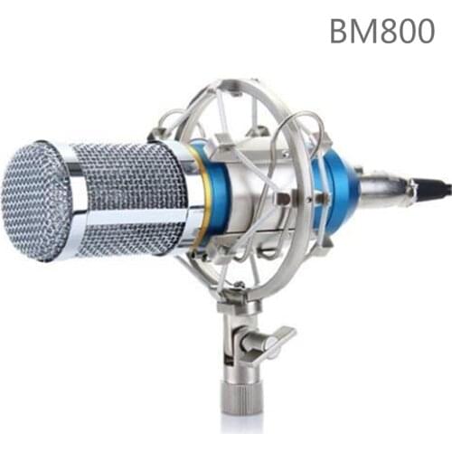 Professional Condenser Microphone Cardioid Audio Studio Vocal Recording Mic KTV Karaoke Microphone + Shock Mount