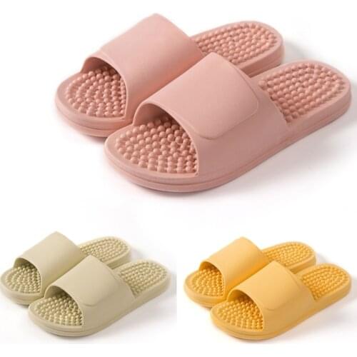 Women Men Acupoint Foot Massage Open Toe Shower Slippers PVC Non-Slip Slide Sandals Therapeutic Reflexology Shoes