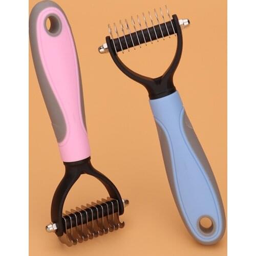 Hair Removal Comb for Dogs Cat Detangler Fur Trimming Dematting Deshedding Brush Grooming Tool For matted Long Hair Curly Pet