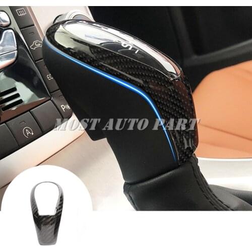 Carbon Fiber Center Console Gear Shift Knob Cover Trim For Volvo V40 2012-2019 1pcs Car Decoration Car Accesories Interior