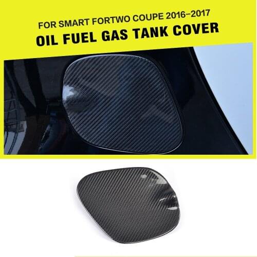 Carbon Fiber Car Exterior Oil Gas Fuel Tank Cap Cover Trim for Smart Fortwo Coupe 2-Door 2016 2017