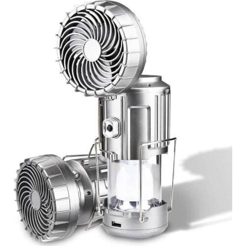 6 in 1 Outdoor LED Camping Lantern with Fan, Rechargeable Bulb Emergency Light Power Bank, Solar Flashlights Lamp for Party