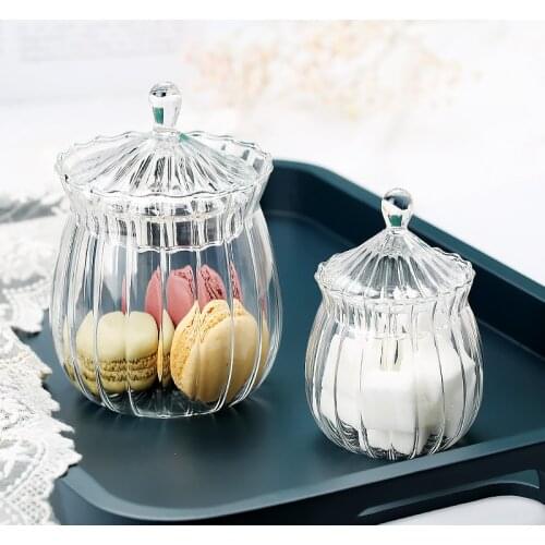 European Retro Candy Storage Bottle With Lid Household Transparent Glass Spice Jar Sugar Bowl Sealed Cans Kitchen Food Container