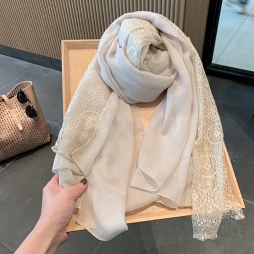 2021 spring silk scarf woman, autumn lace hook flowers fashion decoration scarf women summer white high quality sunscreen shawls