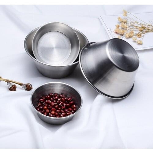 1Pc 304 Stainless Steel Seasoning Sauce Dish Small Dish Dip Bowl Side Plates Butter Sushi Plate Vinegar Soy Dishes Kitchen Sauce