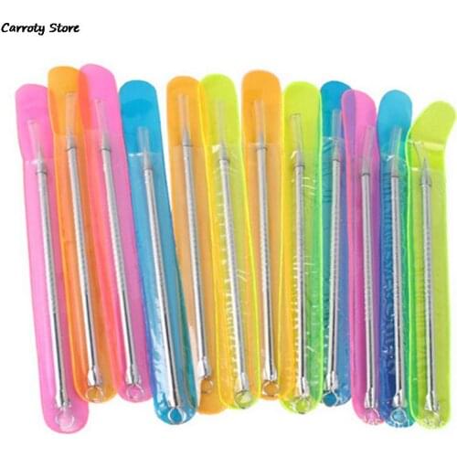 1Pc 8cm Acne Blemish Pimple Extractor Tool Blackhead Needles Comedone Silver Remover Color