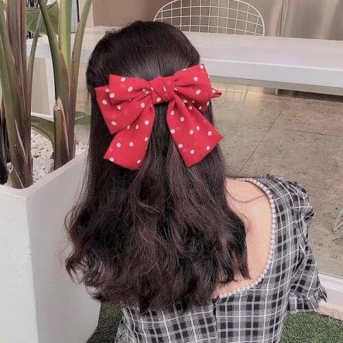 1pc Chiffon Big Bow with Clip Sweet Hair Accessories JK Japanese-style Lolita Bow Tie Hairpins for Women Girls Hair Accessories