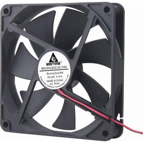 100 Pcs Gdstime Ball Bearing 140mm*140mm*25mm 14025B DC 24V 140x140x25mm 14cm Cooler 2Pin Brushless Cooling Fan 140mm x 25mm