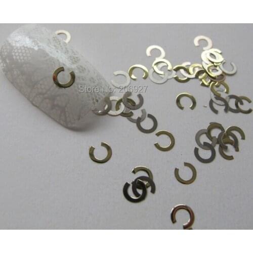 MS130-2 100pcs Gold Cute Circle Metal Sticker Nail Art Metal Sticker Nail Art Decoration Non-adhesive Sticker