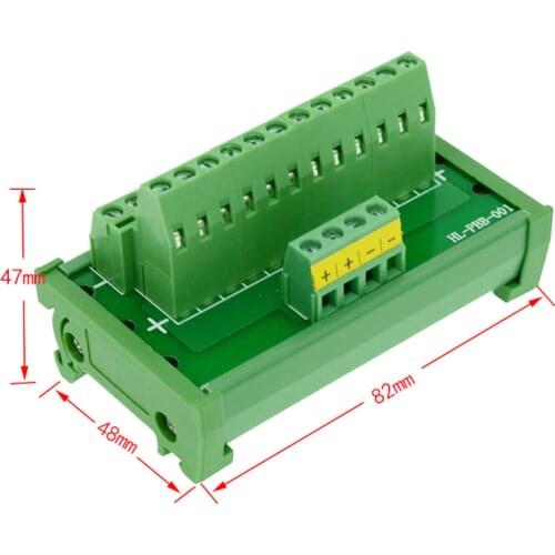 DIN Rail Mount 12 Position Power Distribution Module