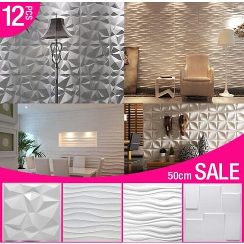 50x50cm 3D tile panel mold plaster wall 3D wall stickers living room wallpaper mural Waterproof 3D Wall sticker Bathroom Kitchen