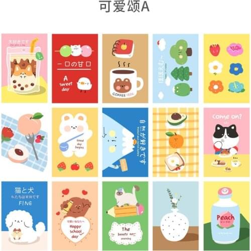 15Pcs/set Cute Cat Card Paper Ins Nordic Decoration Postcard Wall Stickers Photography Props Room Decoration Card Greeting Card