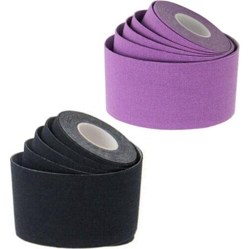 2 Pcs Sport Kinesiology Athletic Tape-Sports Injury Tape for Knee,Joint,Muscle Support Black & Purple