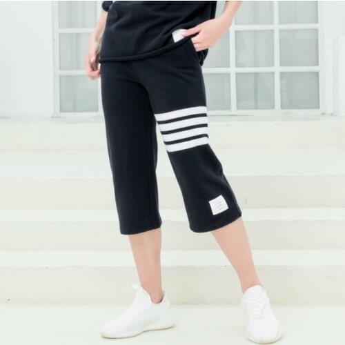 2021 Fashion TB THOM Brand Sweatpants Men Women Cotton Casual Sports Trousers Hip-hop Loose Pants Calf-Length Pants