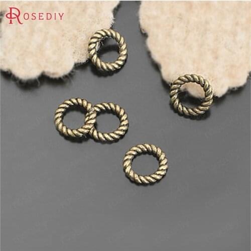 26013)100PCS 10MM Antique Bronze Zinc Alloy Twisted Closed Rings Diy Jewelry Findings Accessories Wholesale