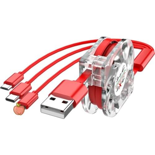 3In1 Retractable Micro USB Type C Multi Charger Cable For Samsung Galaxy S20 S10 S9 Plus Mobile Phone Cables Charging Cabel Cord