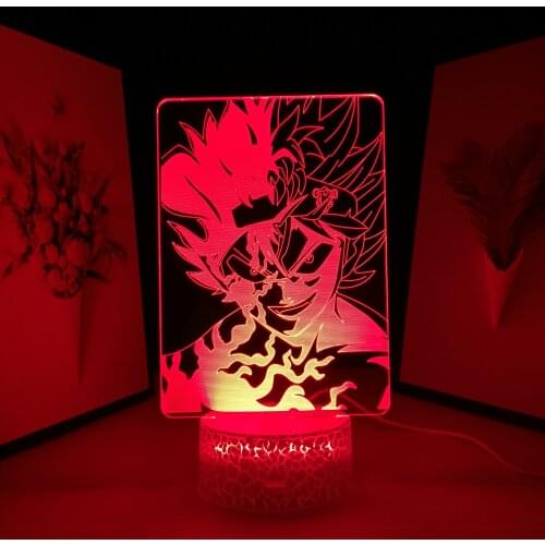 3D Lamp Black Clover Anime Figure Asta Light for Kids Birthday Gift Night Light Manga Bedroom Decor Gadget Asta Lamp Dropship