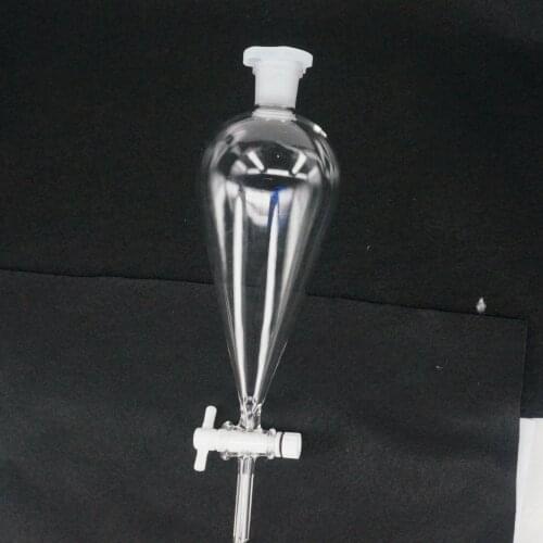 500ml 24/29 Joint Chemistry Laborotary Glass Pear Shaped Separatory Funnel with PTFE Stopcock