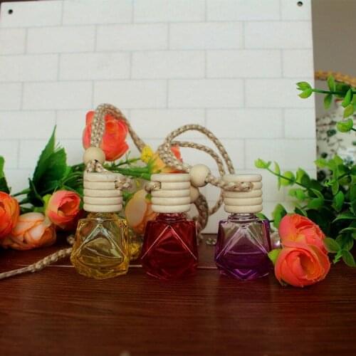 6ML Colored Car Perfume Glass Crystal Diamond Car Hanging Perfume Bottle 20pcs/lot
