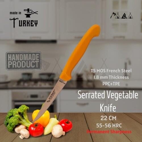 ATASAN Gold Series Serrated Vegetables Knife Kitchen Knives Handmade High Quality Professional Stainless Steel Chefs Knives 2021