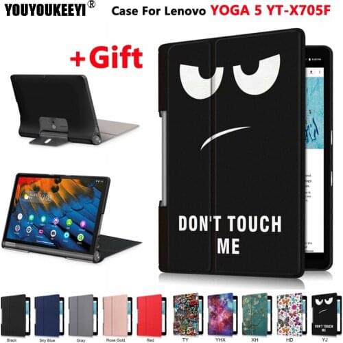 PU leather case for Lenovo Yoga Tab5 YT-X705F 2019 smart tablet cover for Lenovo Yoga Tab 5 protective case skin+stylus