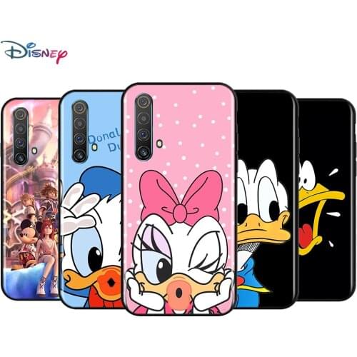 Black Soft Cartoon Donald Duck For Realme 7i Global C2 C3 C11 C12 C15 C17 X2 X3 Superzoom X50 XT Q2 Q2i Pro 5G Phone Case
