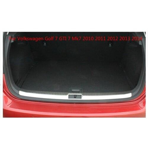 For Volkswagen Golf 7 Mk7 2010 2011 2012 2013 2014 1pc Stainless steel trunk protecting bumper plate molding lid inside