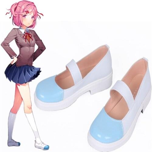 Game Doki Doki Literature Club Cosplay Shoes Natsuki Cosplay Shoes Halloween Party Women Cosplay Costumes Daily Leisure Shoes