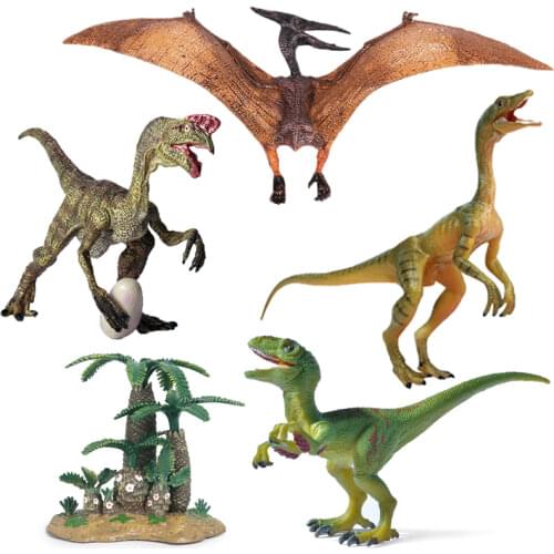 Dinosaur Toy Cognitive Plastic Simulated Scene Tree Pterodactyl Egg Thief Carnotaurus Action Figure T-Rex PVC Toys for Kids Gift