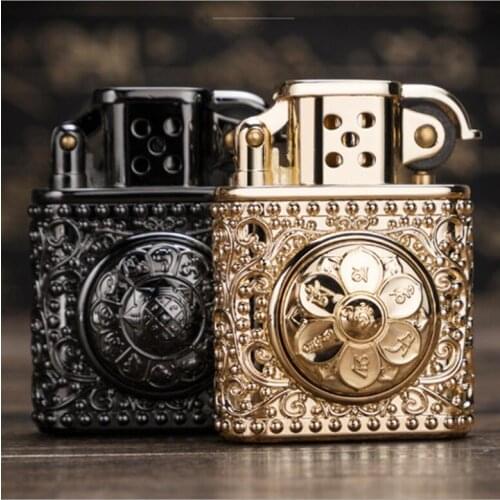 Zorro Kerosene Lighter Good Luck Zodiac Armor Chinese Style Gasoline Lighter Spinning Toy Z506 Business Gift