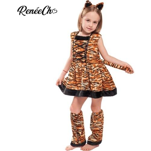 Halloween costume for child kid costume girls tigerss costume girl tiger dress cosplay cute christmas costume for children