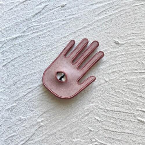 Eye of the Palm Hand Made Leather Eyes Brooch Independently Designed Niche Gothic Fashion Personalized Jewelry