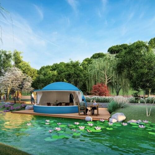 Dome House-building an eco and geodesic house Vacation home Curved glass window（28 square meters