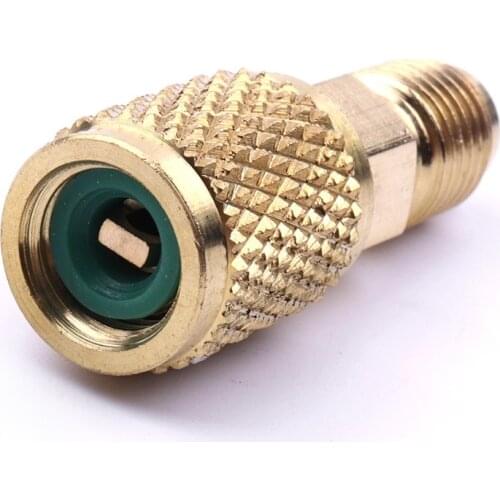 1pc/2pcs Brass R12 R134a Adapter Fit for Auto Air Conditioner Male 1/4 SAE to Female 1/4 SAE Charging Hose Refrigeration Tool