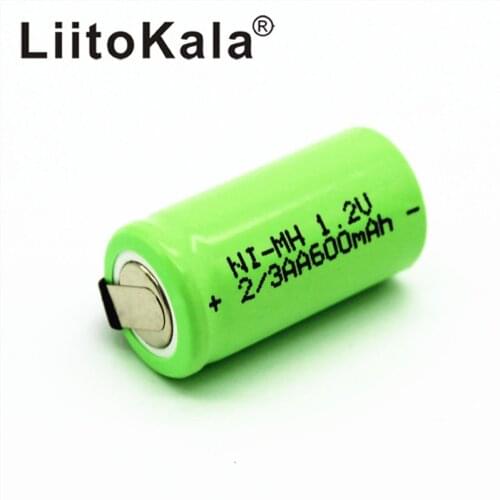 LiitoKala 2/3 AA Rechargeable Battery 600mAh Ni-Cd nicd 1.2V Battery Batteries Blue - the more , the cheaper
