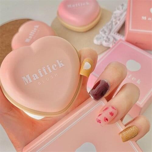 3 Colors Monochrome Blush Palette Waterproof Sweat-proof And Brighten Skin Tone Love Blusher Natural Beauty Cosmetics