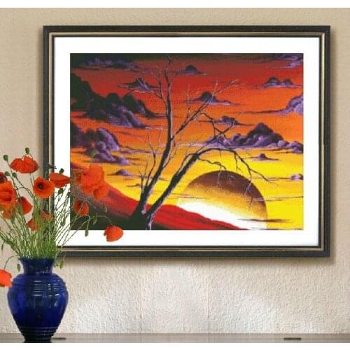 Embroidery Package Best Quality Cross Stitch Kits Unopen New Luxurious Tree in This Dimness of the Dusk Free shipping