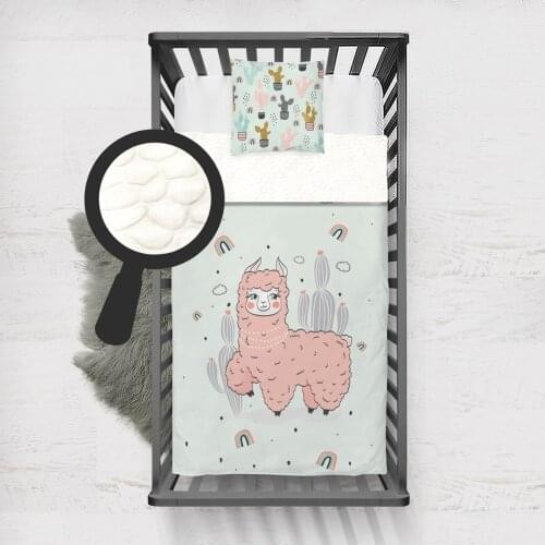 Kids Minky Blanket Super Soft and Warm Blankets Children for Couch and Bed Water Green Sheep Cactus Model 197