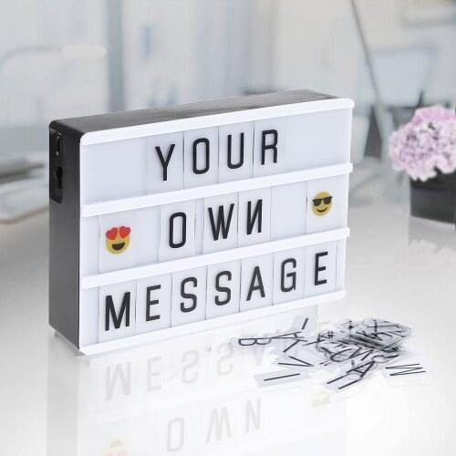 Original Premuim DIY Combination LED Night Light Box Night Lamp BLACK Cards Letter Light LED USB PORT Powered Cinema Lightbox