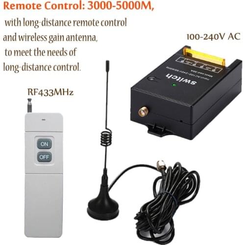Remote Control Switch RF433 30A 100-240V AC High Power Wide Voltage Llonger-distance Rremote Control