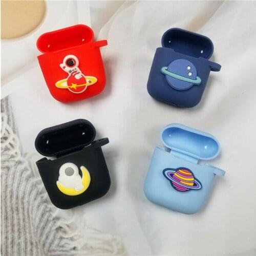 Cartoon Astronaut Silicone Case For Apple Airpods 1/2 Protective Case Bluetooth Wireless Earphone Cover For Apple air pods Bags