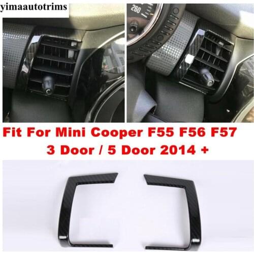 Middle Air AC Conditioning Vent Outlet Cover Trim Carbon Fiber Decoration For Mini Cooper F55 F56 F57 3 Door 5 Door 2014 - 2019