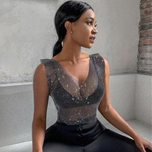 Summer Women Sexy Sequined Rhinestone Tube Crop Tops Sleeveless Strap Bra Vests Shiny Glittering Club Club Streetwear