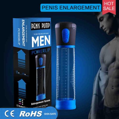 Automatic Electric Penis Pump Enlargement Vacuum Pump Prolong Enhancer Penis Enlarger Extender Vibrator Sex Toys For Men Q176